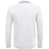 imageCOOFANDY Mens Knit Polo Shirt Long Sleeve Quarter Zip Polo Sweater Casual Golf Shirts Vintage Striped Collar PoloAll White