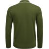 imageCOOFANDY Mens Knit Polo Shirt Long Sleeve Quarter Zip Polo Sweater Casual Golf Shirts Vintage Striped Collar PoloArmy Green