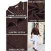 imageCOOFANDY Mens Knit Polo Shirt Long Sleeve Quarter Zip Polo Sweater Casual Golf Shirts Vintage Striped Collar PoloBrown