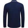 imageCOOFANDY Mens Knit Polo Shirt Long Sleeve Quarter Zip Polo Sweater Casual Golf Shirts Vintage Striped Collar PoloNavy Blue