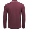imageCOOFANDY Mens Knit Polo Shirt Long Sleeve Quarter Zip Polo Sweater Casual Golf Shirts Vintage Striped Collar PoloWine Red