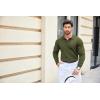 imageCOOFANDY Mens Knit Polo Shirts Casual Long Sleeve Classic Polo Shirts Button Down Golf ShirtsArmy Green