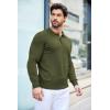 imageCOOFANDY Mens Knit Polo Shirts Casual Long Sleeve Classic Polo Shirts Button Down Golf ShirtsArmy Green