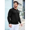 imageCOOFANDY Mens Knit Polo Shirts Casual Long Sleeve Classic Polo Shirts Button Down Golf ShirtsBlack