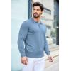 imageCOOFANDY Mens Knit Polo Shirts Casual Long Sleeve Classic Polo Shirts Button Down Golf ShirtsBlue