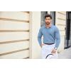 imageCOOFANDY Mens Knit Polo Shirts Casual Long Sleeve Classic Polo Shirts Button Down Golf ShirtsBlue