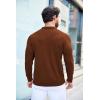 imageCOOFANDY Mens Knit Polo Shirts Casual Long Sleeve Classic Polo Shirts Button Down Golf ShirtsBrown