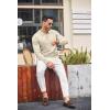 imageCOOFANDY Mens Knit Polo Shirts Casual Long Sleeve Classic Polo Shirts Button Down Golf ShirtsCream