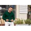 imageCOOFANDY Mens Knit Polo Shirts Casual Long Sleeve Classic Polo Shirts Button Down Golf ShirtsDark Green