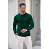 imageCOOFANDY Mens Knit Polo Shirts Casual Long Sleeve Classic Polo Shirts Button Down Golf ShirtsDark Green