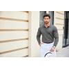 imageCOOFANDY Mens Knit Polo Shirts Casual Long Sleeve Classic Polo Shirts Button Down Golf ShirtsDark Grey