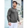 imageCOOFANDY Mens Knit Polo Shirts Casual Long Sleeve Classic Polo Shirts Button Down Golf ShirtsDark Grey