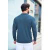 imageCOOFANDY Mens Knit Polo Shirts Casual Long Sleeve Classic Polo Shirts Button Down Golf ShirtsDenim Blue