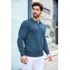imageCOOFANDY Mens Knit Polo Shirts Casual Long Sleeve Classic Polo Shirts Button Down Golf ShirtsDenim Blue