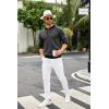 imageCOOFANDY Mens Knit Polo Shirts Casual Long Sleeve Classic Polo Shirts Button Down Golf ShirtsHerringbone Grey