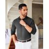 imageCOOFANDY Mens Knit Polo Shirts Casual Long Sleeve Classic Polo Shirts Button Down Golf ShirtsHerringbone Grey