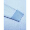 imageCOOFANDY Mens Knit Polo Shirts Casual Long Sleeve Classic Polo Shirts Button Down Golf ShirtsHerringbone Light Blue