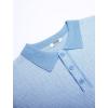 imageCOOFANDY Mens Knit Polo Shirts Casual Long Sleeve Classic Polo Shirts Button Down Golf ShirtsHerringbone Light Blue