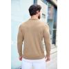 imageCOOFANDY Mens Knit Polo Shirts Casual Long Sleeve Classic Polo Shirts Button Down Golf ShirtsKhaki