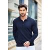 imageCOOFANDY Mens Knit Polo Shirts Casual Long Sleeve Classic Polo Shirts Button Down Golf ShirtsNavy Blue