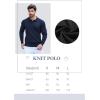 imageCOOFANDY Mens Knit Polo Shirts Casual Long Sleeve Classic Polo Shirts Button Down Golf ShirtsNavy Stripes