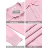 imageCOOFANDY Mens Knit Polo Shirts Casual Long Sleeve Classic Polo Shirts Button Down Golf ShirtsPink