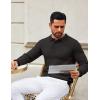 imageCOOFANDY Mens Knit Polo Shirts Casual Long Sleeve Classic Polo Shirts Button Down Golf ShirtsRibbed Black
