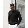 imageCOOFANDY Mens Knit Polo Shirts Casual Long Sleeve Classic Polo Shirts Button Down Golf ShirtsRibbed Black