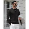 imageCOOFANDY Mens Knit Polo Shirts Casual Long Sleeve Classic Polo Shirts Button Down Golf ShirtsRibbed Black