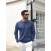 imageCOOFANDY Mens Knit Polo Shirts Casual Long Sleeve Classic Polo Shirts Button Down Golf ShirtsRibbed Blue