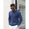 imageCOOFANDY Mens Knit Polo Shirts Casual Long Sleeve Classic Polo Shirts Button Down Golf ShirtsRibbed Blue