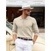 imageCOOFANDY Mens Knit Polo Shirts Casual Long Sleeve Classic Polo Shirts Button Down Golf ShirtsRibbed Cream