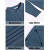 imageCOOFANDY Mens Knit Polo Shirts Casual Long Sleeve Classic Polo Shirts Button Down Golf ShirtsRibbed Denim Blue
