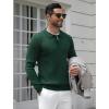 imageCOOFANDY Mens Knit Polo Shirts Casual Long Sleeve Classic Polo Shirts Button Down Golf ShirtsRibbed Green