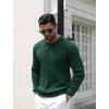 imageCOOFANDY Mens Knit Polo Shirts Casual Long Sleeve Classic Polo Shirts Button Down Golf ShirtsRibbed Green