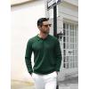 imageCOOFANDY Mens Knit Polo Shirts Casual Long Sleeve Classic Polo Shirts Button Down Golf ShirtsRibbed Green