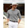 imageCOOFANDY Mens Knit Polo Shirts Casual Long Sleeve Classic Polo Shirts Button Down Golf ShirtsRibbed Grey