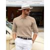 imageCOOFANDY Mens Knit Polo Shirts Casual Long Sleeve Classic Polo Shirts Button Down Golf ShirtsRibbed Khaki