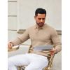 imageCOOFANDY Mens Knit Polo Shirts Casual Long Sleeve Classic Polo Shirts Button Down Golf ShirtsRibbed Khaki