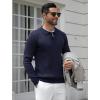 imageCOOFANDY Mens Knit Polo Shirts Casual Long Sleeve Classic Polo Shirts Button Down Golf ShirtsRibbed Navy Blue