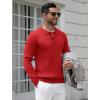 imageCOOFANDY Mens Knit Polo Shirts Casual Long Sleeve Classic Polo Shirts Button Down Golf ShirtsRibbed Red