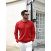 imageCOOFANDY Mens Knit Polo Shirts Casual Long Sleeve Classic Polo Shirts Button Down Golf ShirtsRibbed Red