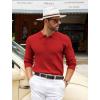 imageCOOFANDY Mens Knit Polo Shirts Casual Long Sleeve Classic Polo Shirts Button Down Golf ShirtsRibbed Red