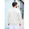 imageCOOFANDY Mens Knit Polo Shirts Casual Long Sleeve Classic Polo Shirts Button Down Golf ShirtsWhite