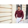 imageCOOFANDY Mens Knit Polo Shirts Casual Long Sleeve Classic Polo Shirts Button Down Golf ShirtsWine Red