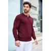 imageCOOFANDY Mens Knit Polo Shirts Casual Long Sleeve Classic Polo Shirts Button Down Golf ShirtsWine Red