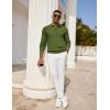 imageCOOFANDY Mens Knit Polo Shirts Long Sleeve Casual Polo Sweaters Shirt Waffle Textured Collared SweaterArmy Green