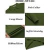 imageCOOFANDY Mens Knit Polo Shirts Long Sleeve Casual Polo Sweaters Shirt Waffle Textured Collared SweaterArmy Green