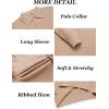 imageCOOFANDY Mens Knit Polo Shirts Long Sleeve Casual Polo Sweaters Shirt Waffle Textured Collared SweaterBeige