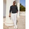 imageCOOFANDY Mens Knit Polo Shirts Long Sleeve Casual Polo Sweaters Shirt Waffle Textured Collared SweaterBlack